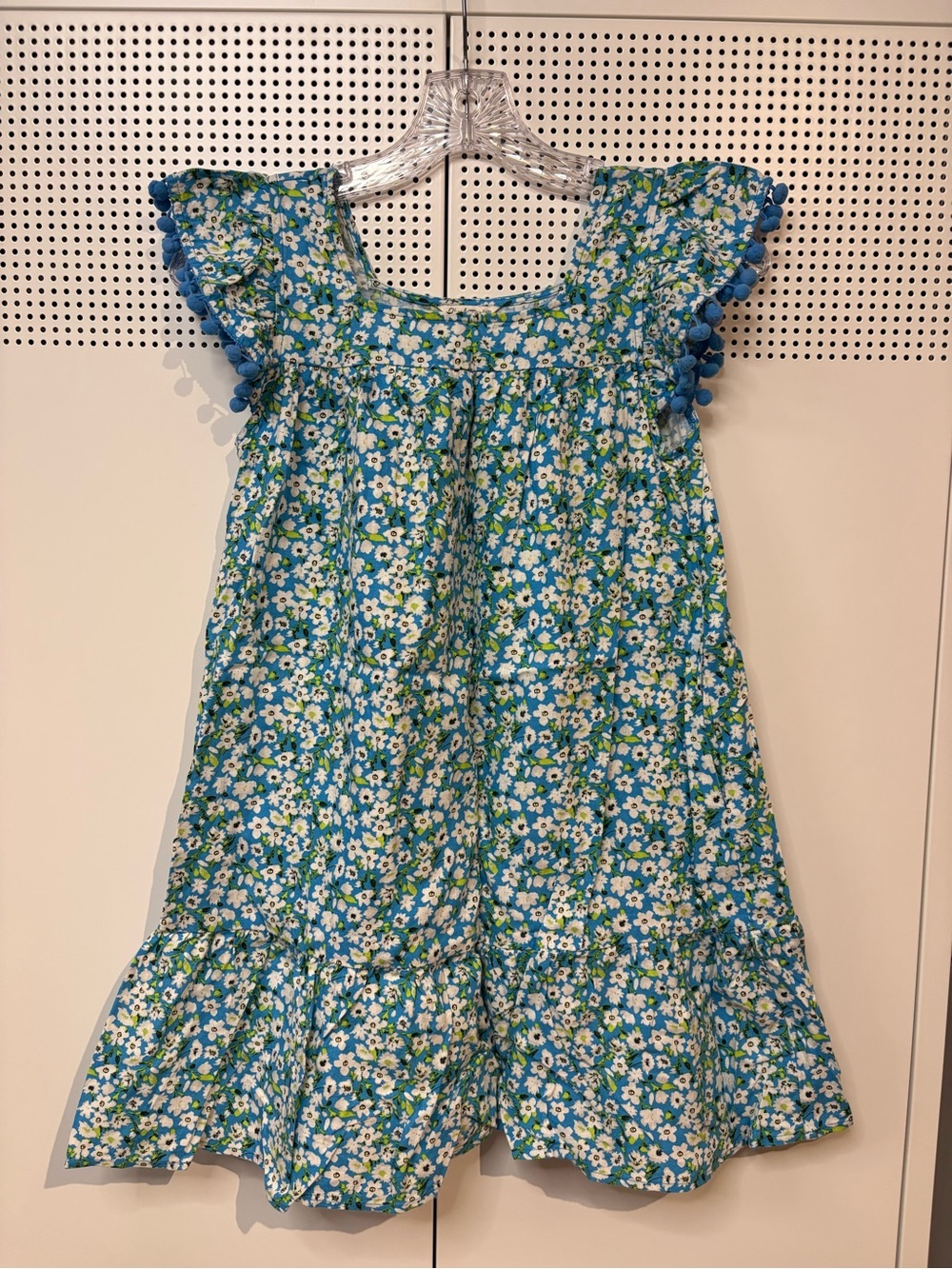 Cato Blue Floral Pom-Trim Girls' Dress